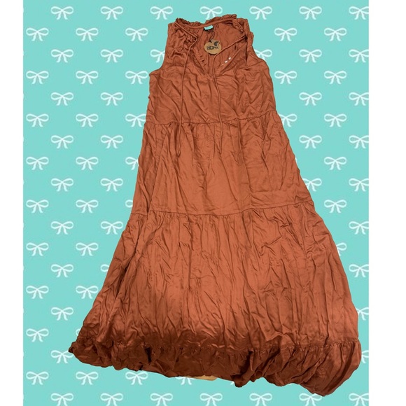 BILA77 Dresses Flowy Brown Maxi Dress With Tiered Design Poshmark — free download